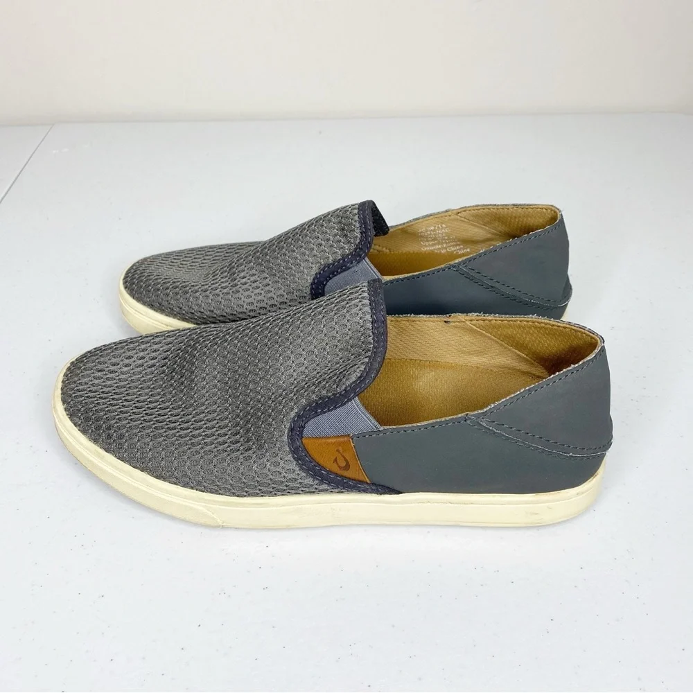 OluKai Pehuea Slip On Sneaker in Pavement Gray Size 7 - Picture 3 of 11